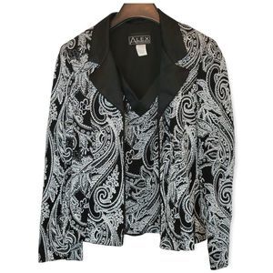 Vintage Alex Evenings 2 Piece Blouse & Jacket Size Large